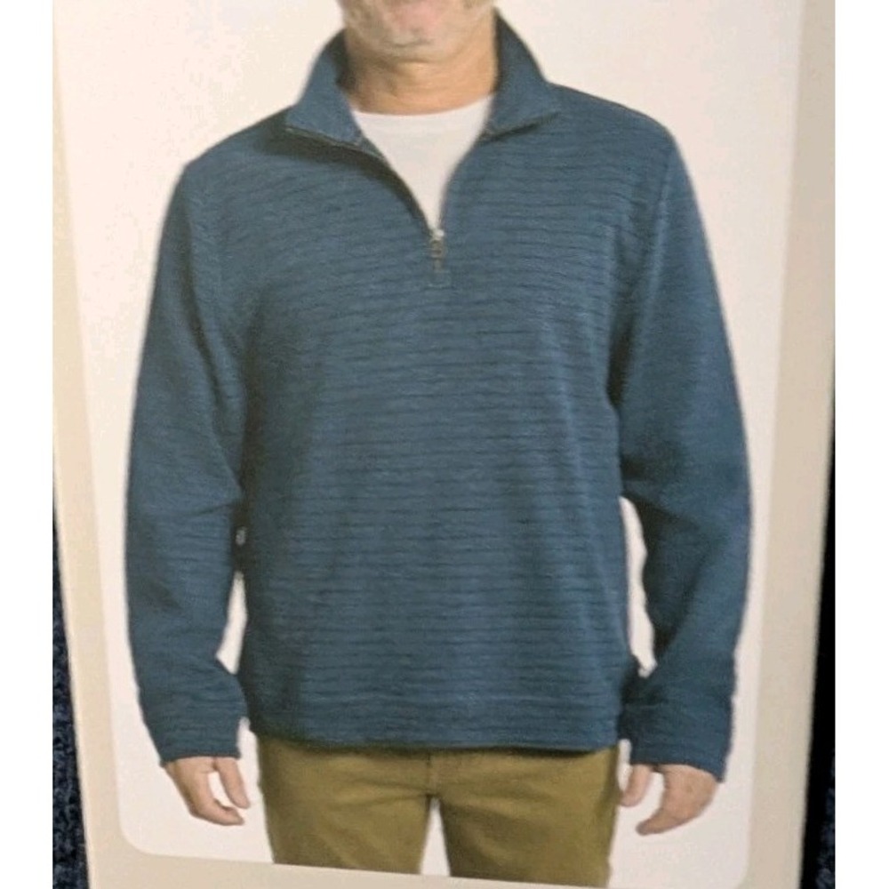 Dockers Men's Medium Blue Quarter Zip Pullover Sweater NWT Long Sleeve